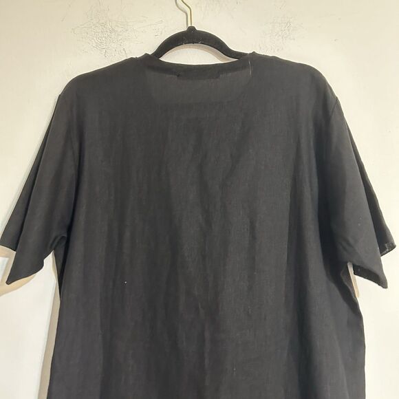 La Haine Inside Us Short Sleeve Viscose Linen Button Tunic Medium Lagenlook - Picture 7 of 12